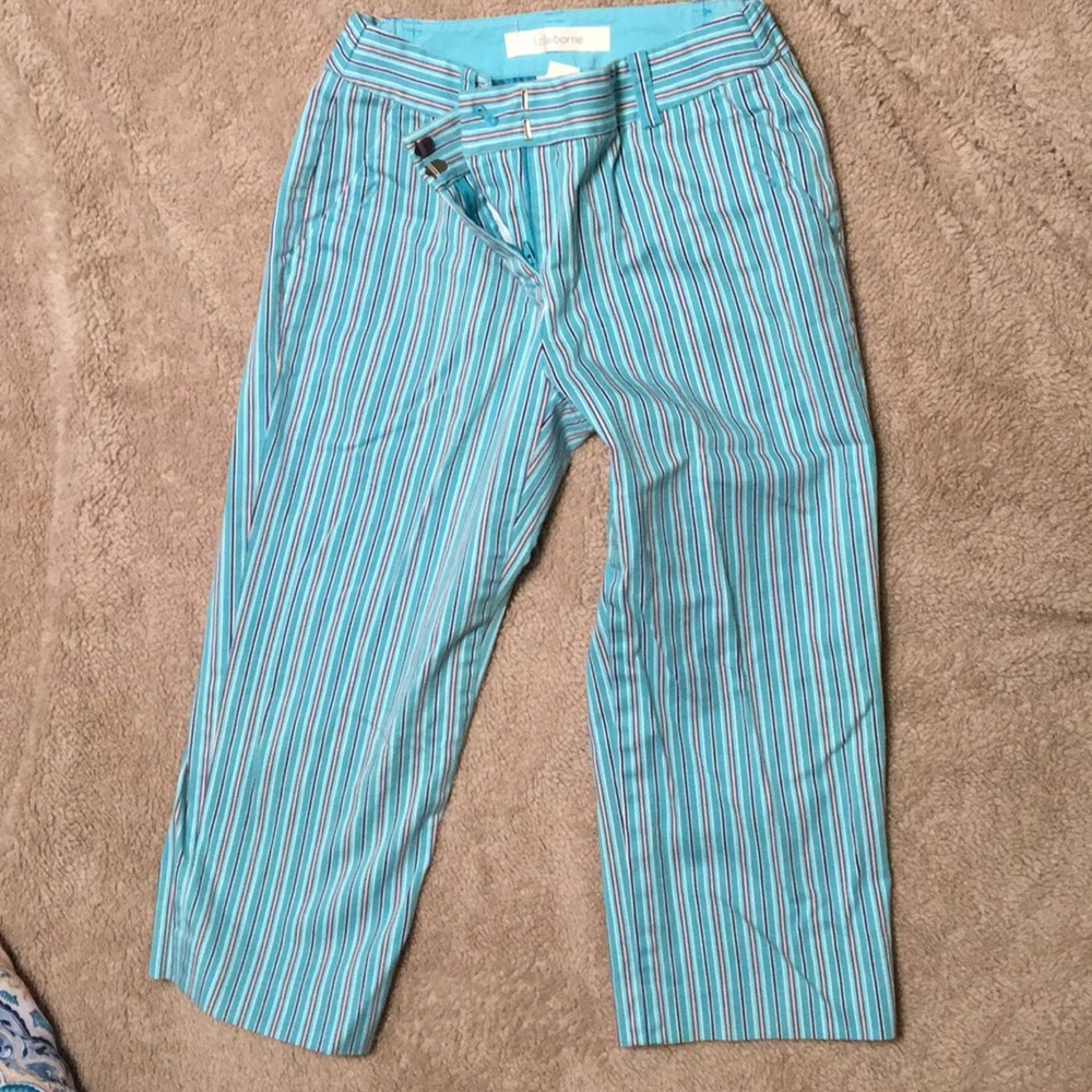 Liz Claiborne stripes capris